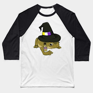 Nonbinary Pride Witch Frog Baseball T-Shirt